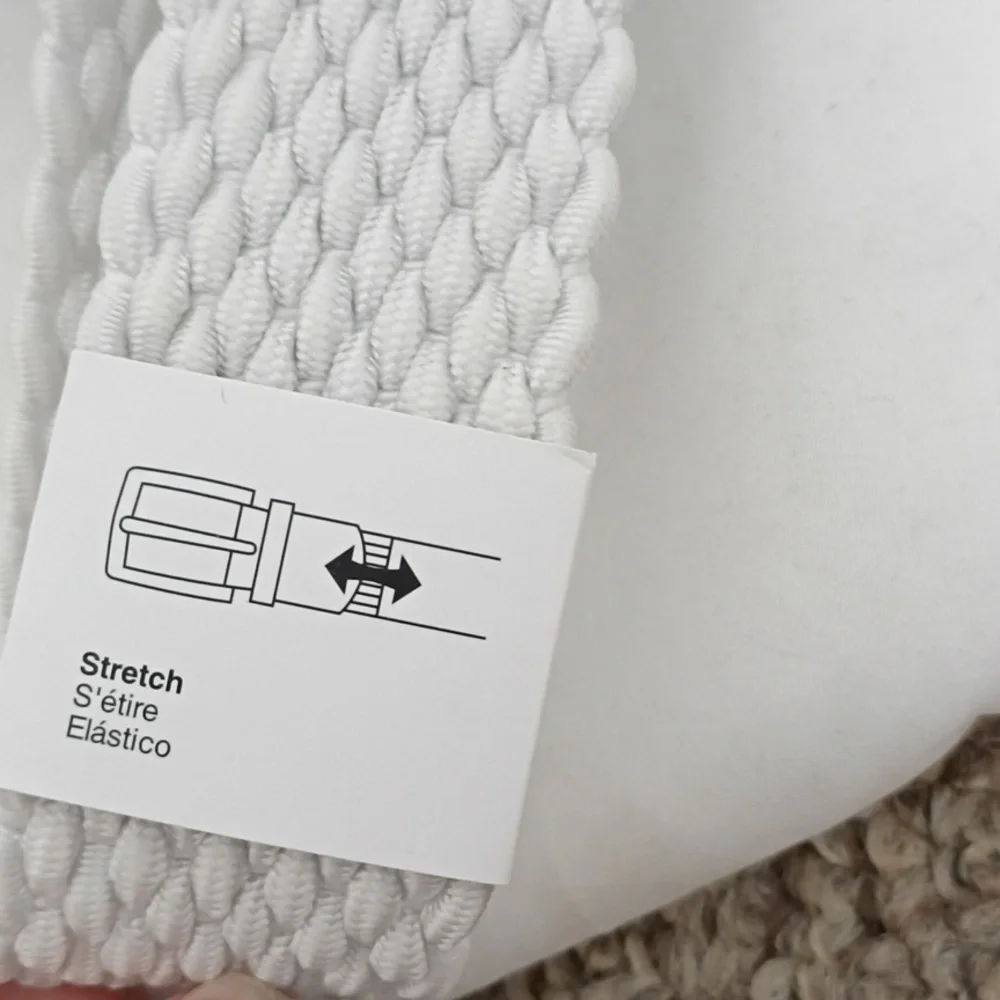 NWT Nike Golf White Braided Stretch Woven Belt Mens Size Large 40-42